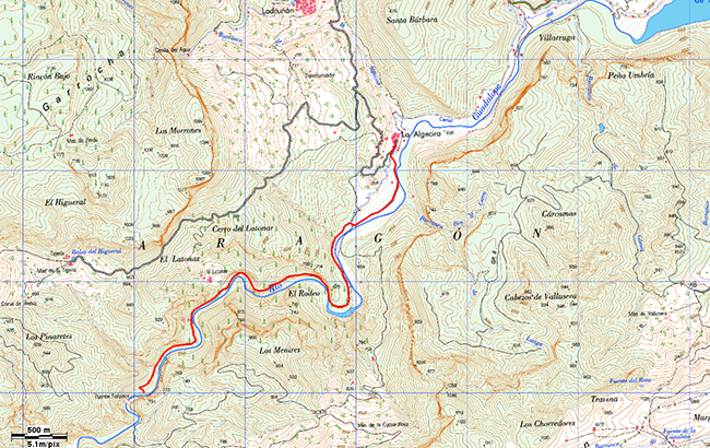 Mapa de la ruta Pico Pusilibro