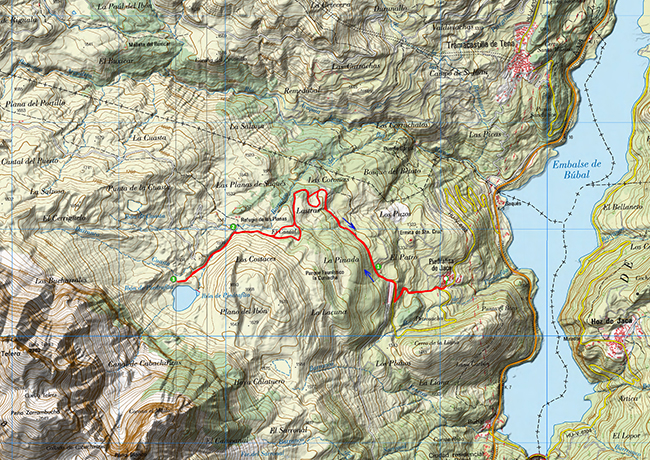 Mapa de la excursión desde Piedrafita de Jaca al ibón de Piedrafita