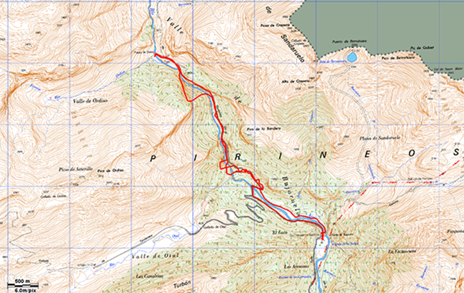 Mapa de la ruta Pico Pusilibro