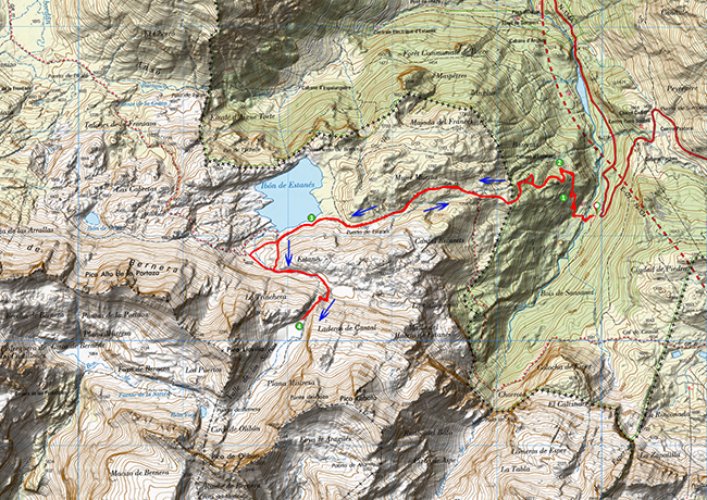 Mapa de la excursión desde Sansanet al Valle de los Sarrios