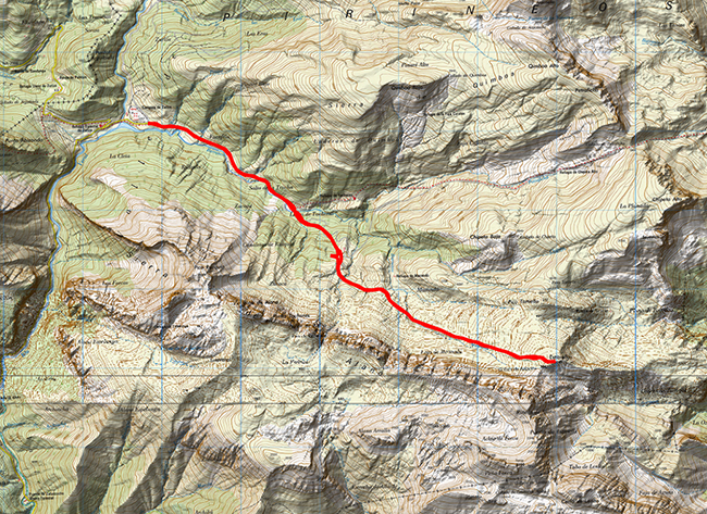 Mapa de la excursión circular Pico Pacino